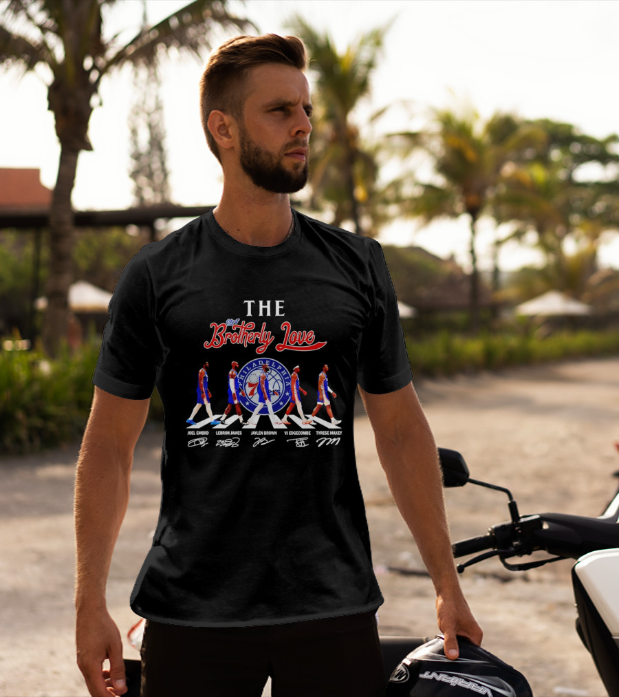 Philadelphia 76ers Brotherly Love Lebron James Abbey Road Joel Embiid Tyrese Maxey Tobias Harris T-Shirt