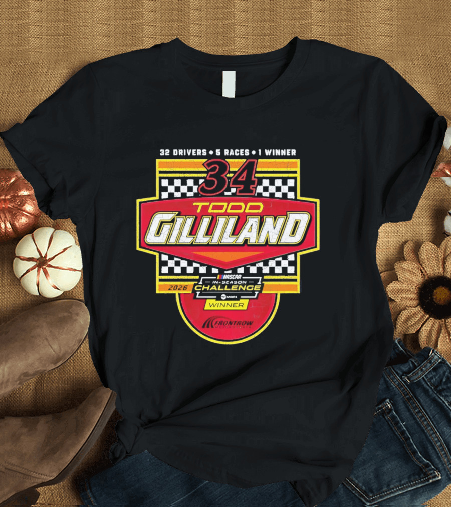 Todd Gilliland 34 Drivers Races Winner 2026 Challenge T-Shirt