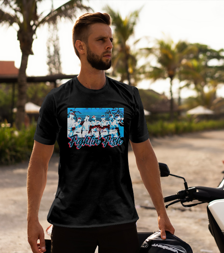 Fightin Fish Miami Marlins Team Lineup T-Shirt