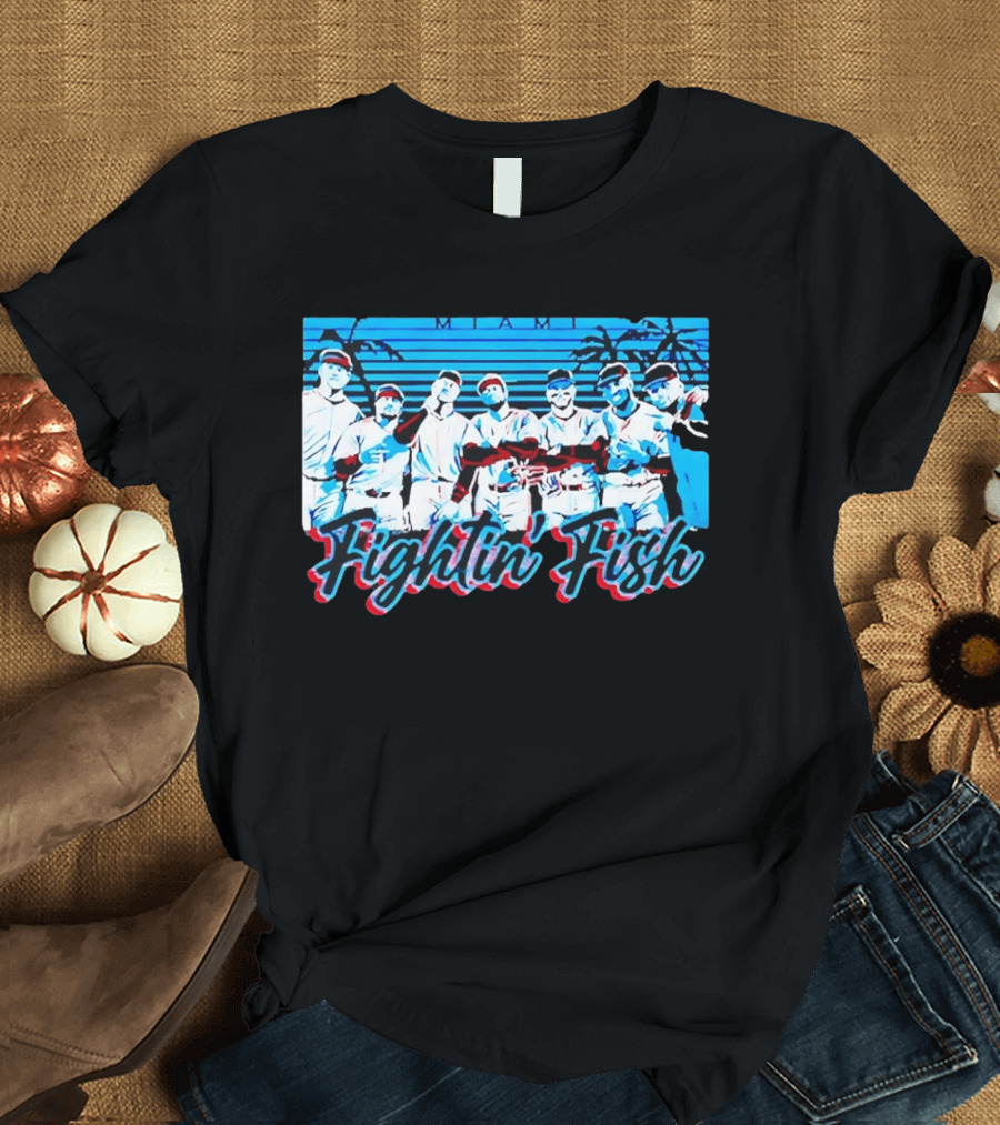 Fightin Fish Miami Marlins Team Lineup T-Shirt