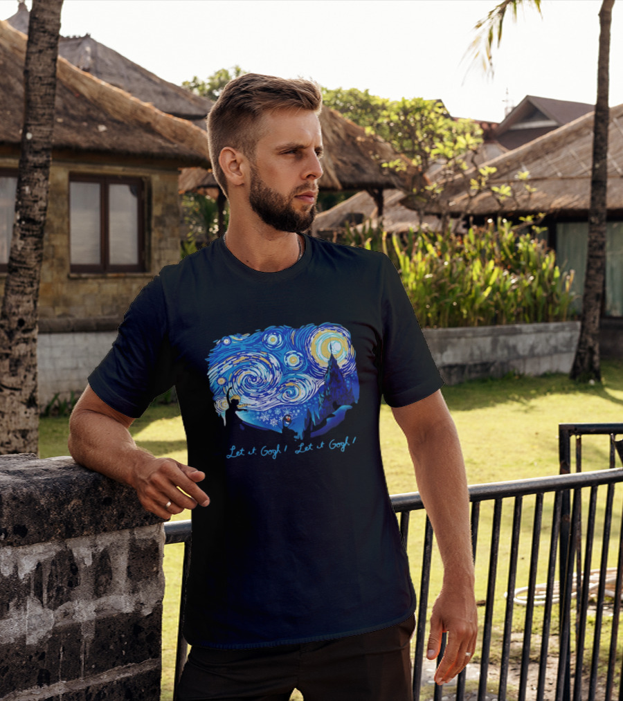 Van Gogh's Starry Night Let It Gogh Frozen T-Shirt