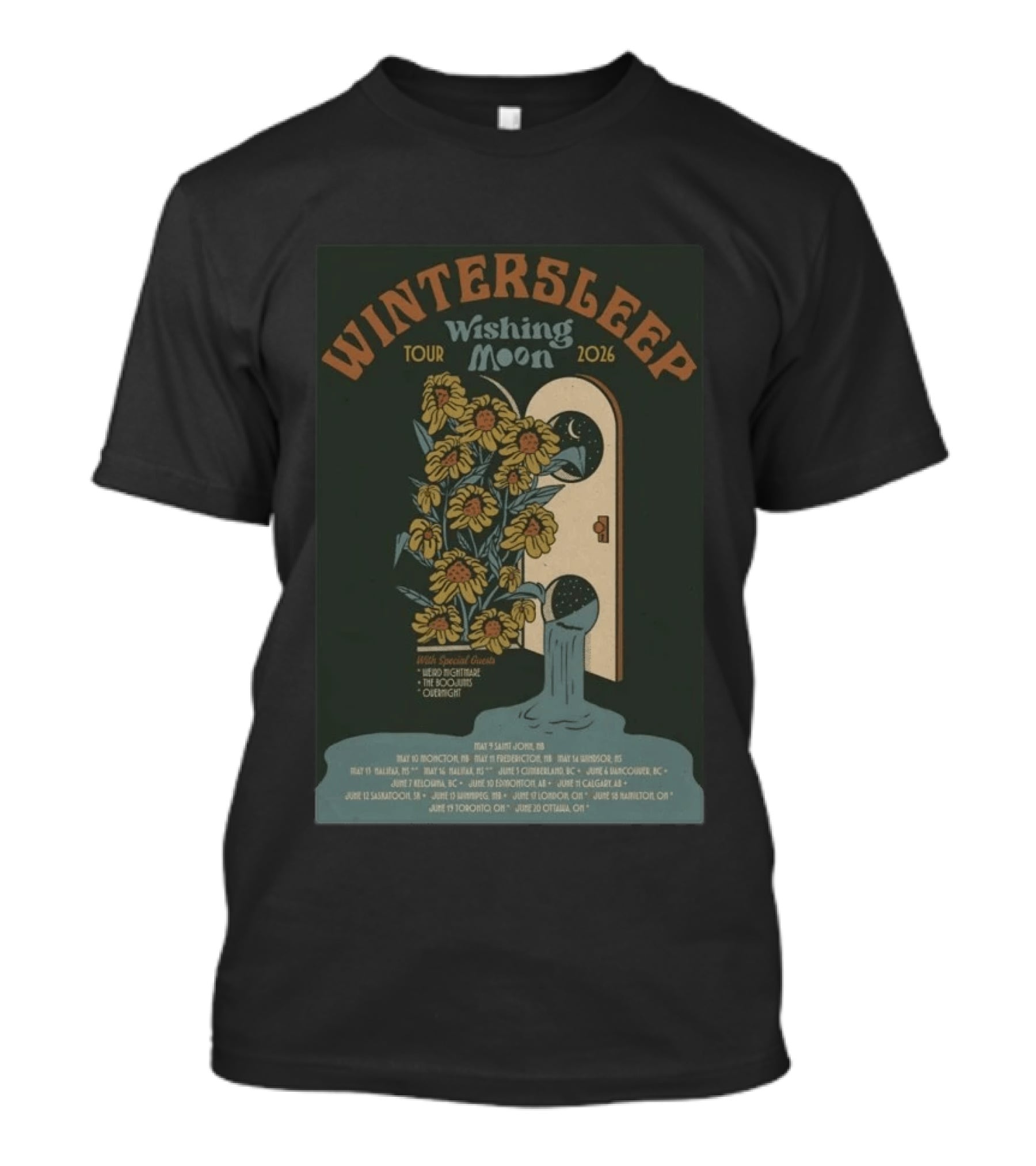 Wintersleep Wishing Moon Tour 2026 Sunflowers Special Guests Dates T-Shirt