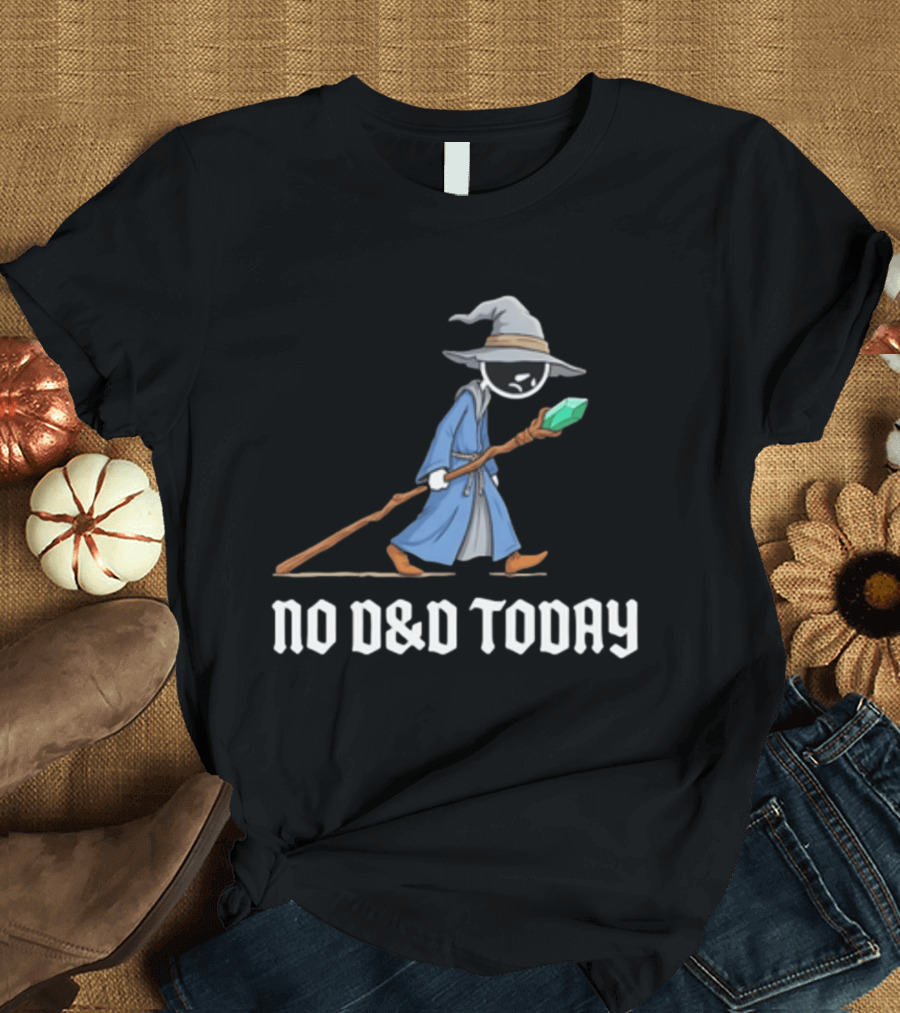 No D&D Today Cartoon Wizard With Staff And Hat T-Shirt