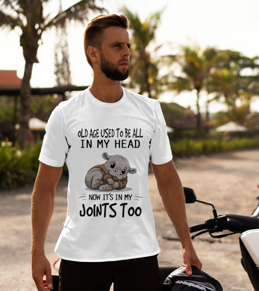 Old Age Used To Be All In My Head Now It's In My Joints Too Cute Hippopotamus T-Shirt