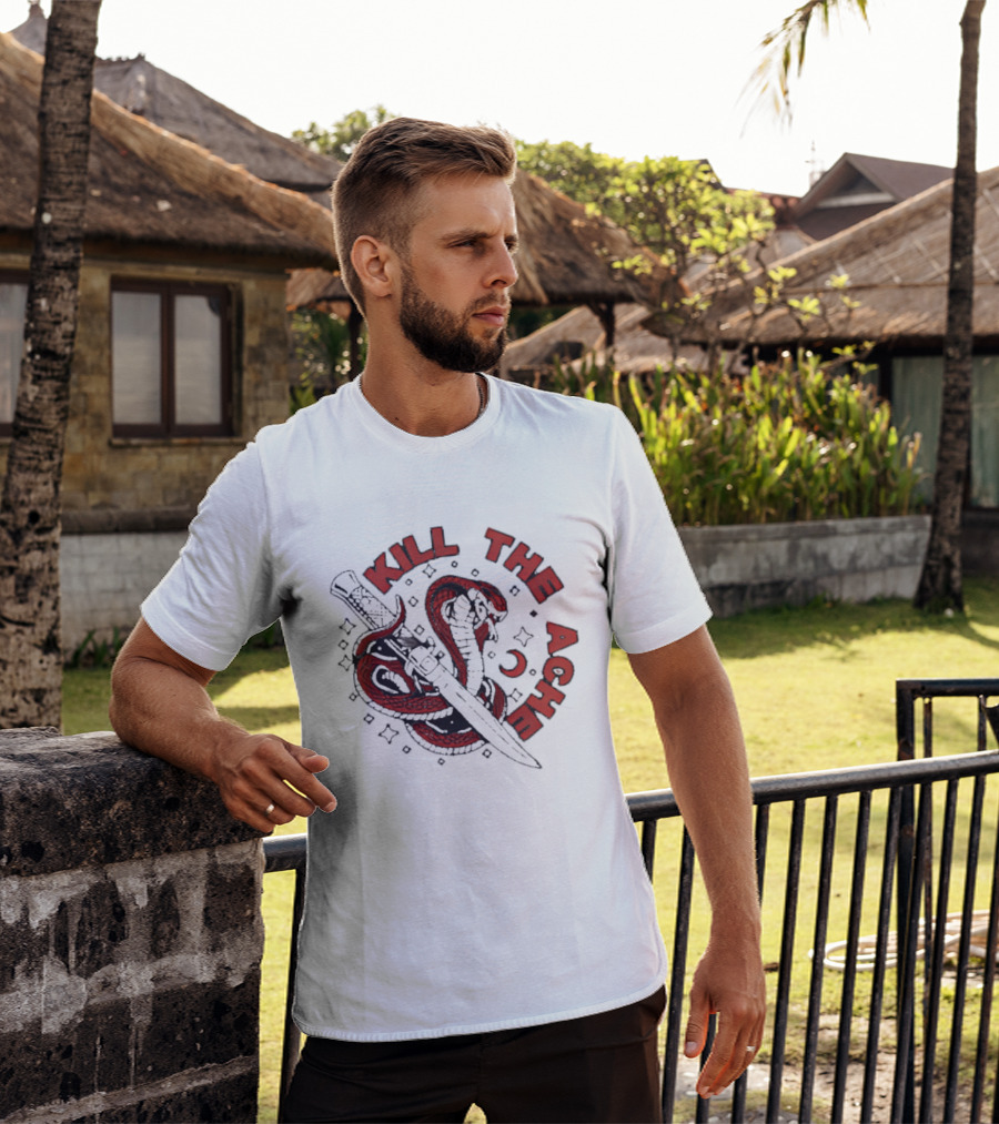 Kill The Ache Snake Knife Crescent Moon Stars T-Shirt