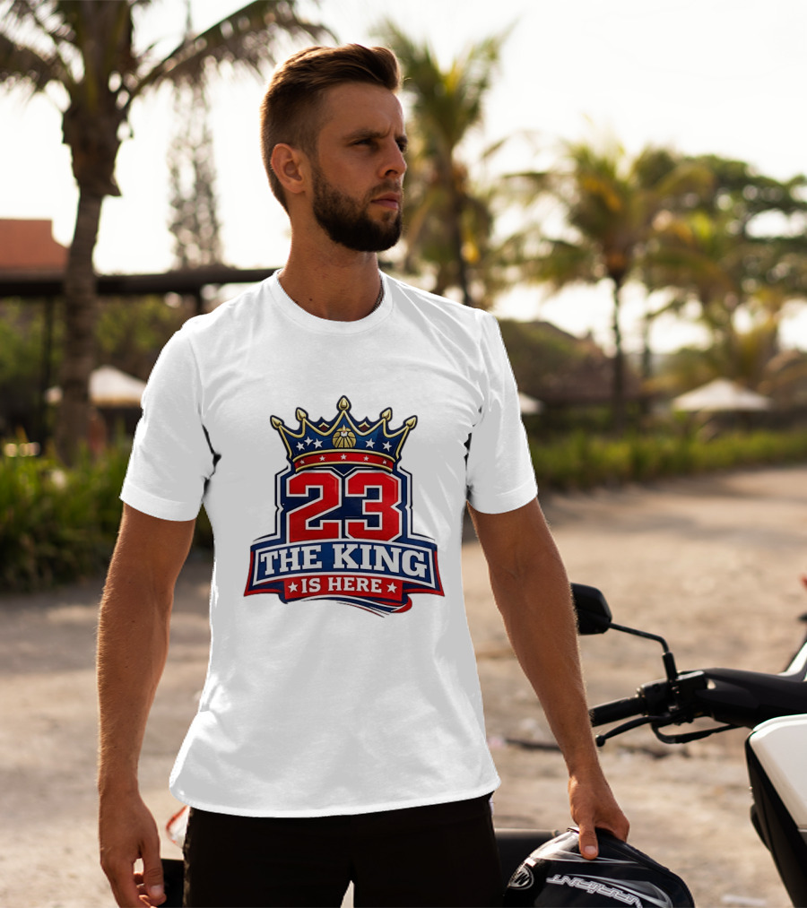 LeBron James 23 The King Is Here Crown Philadelphia 76ers NBA T-Shirt