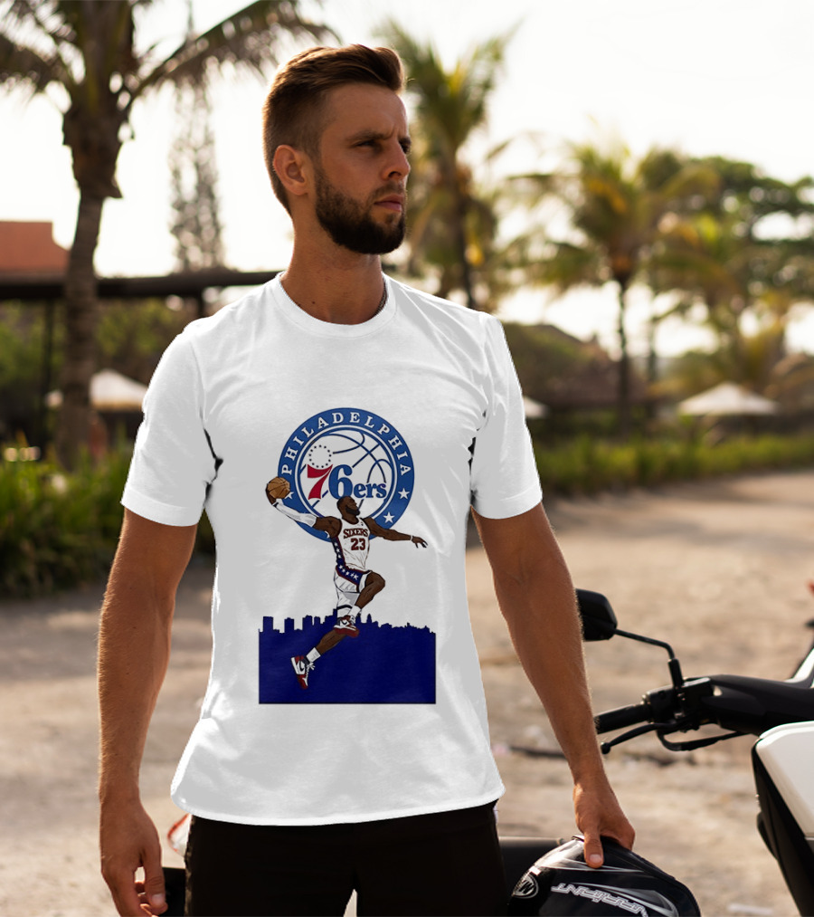 Philadelphia 76ers LeBron James Fly Guy Basketball 6ers T-Shirt