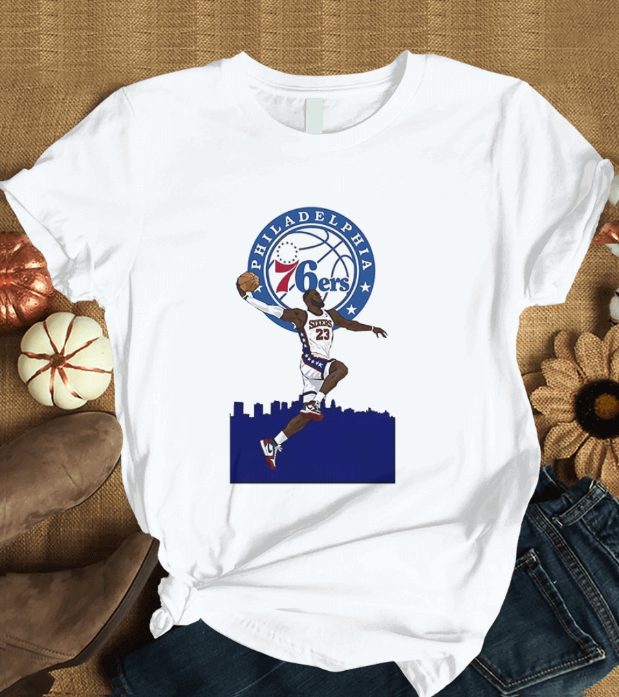 Philadelphia 76ers LeBron James Fly Guy Basketball 6ers T-Shirt