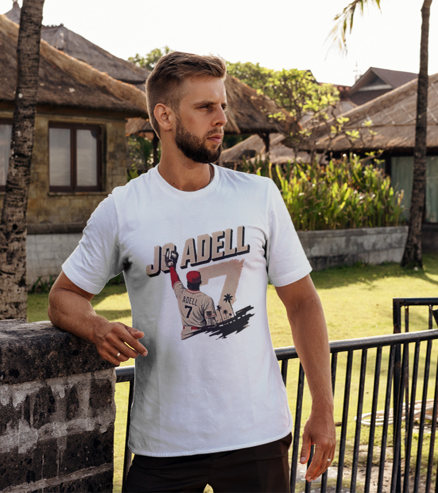 Los Angeles Angels Jo Adell Number 7 Baseball Sports Palm Trees T-Shirt