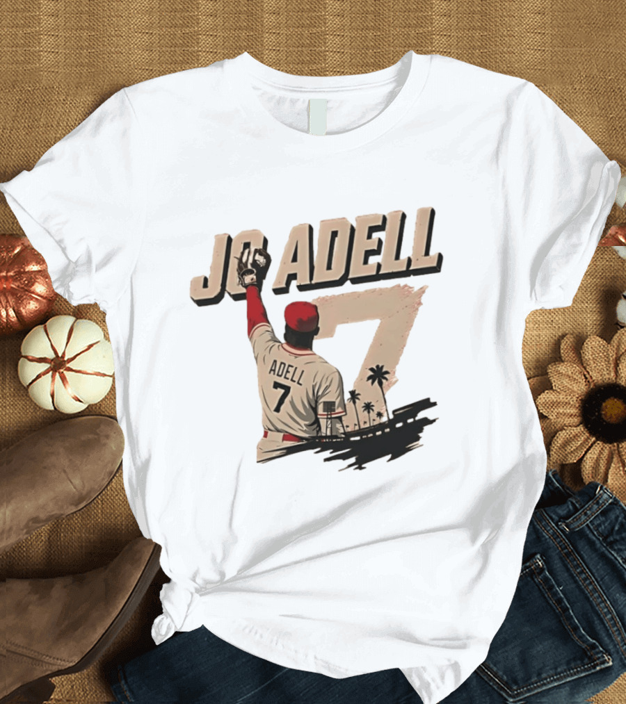 Los Angeles Angels Jo Adell Number 7 Baseball Sports Palm Trees T-Shirt