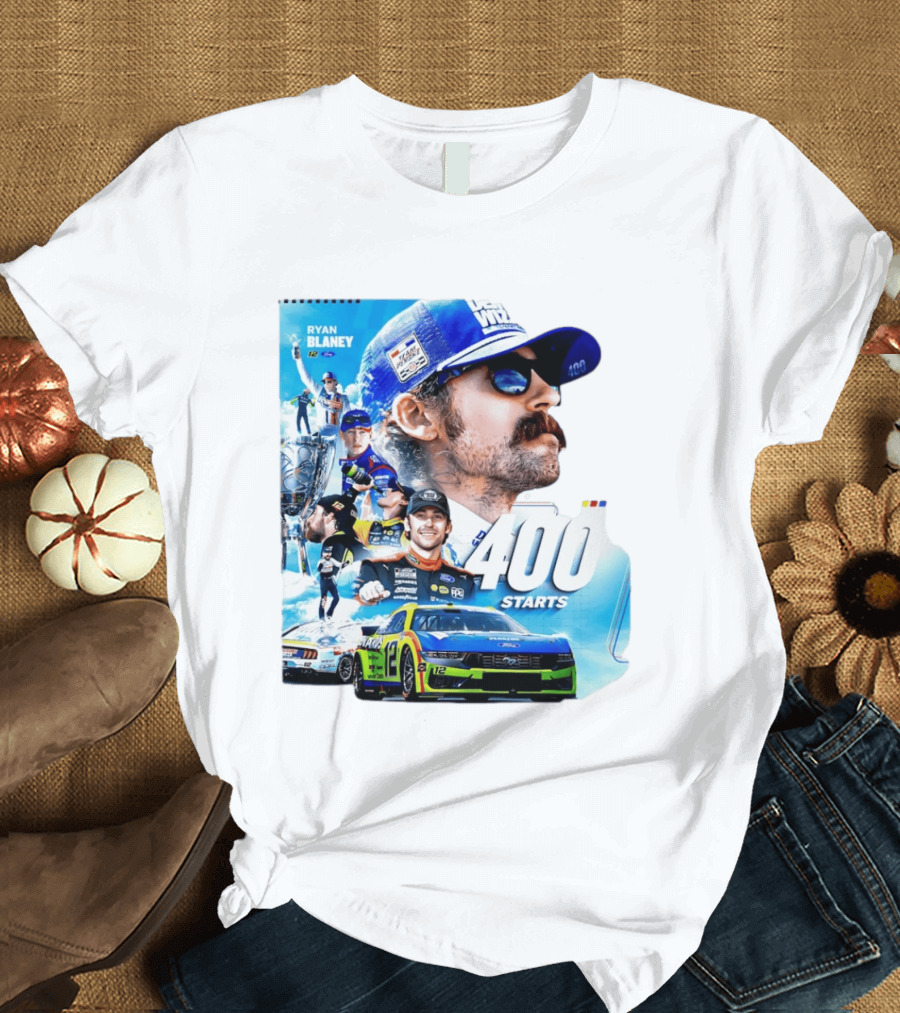 Ryan Blaney 400 Starts Team Penske NASCAR Racing Achievement 2026 T-Shirt