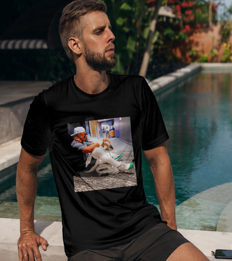 Jalen Hurts Philadelphia Eagles Smoking Trophy Cigar Celebratory Moment T-Shirt