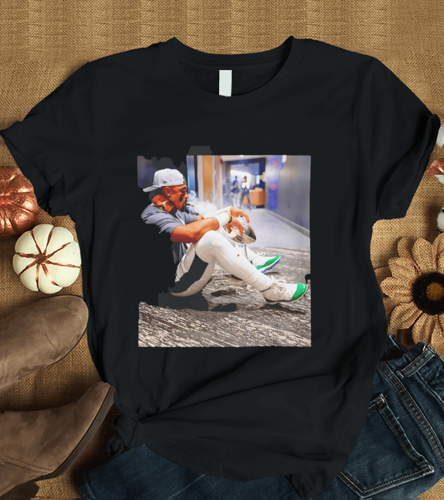 Jalen Hurts Philadelphia Eagles Smoking Trophy Cigar Celebratory Moment T-Shirt