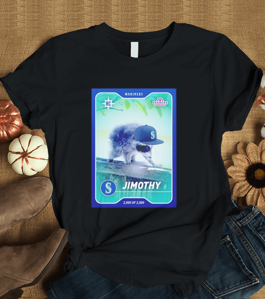Seattle Mariners Jimothy Night Farmers Insurance Rookie Card 2000 Of 2000 T-Shirt