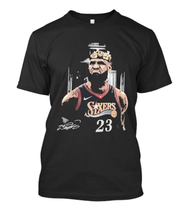 Philadelphia 76ers LeBron James Crown 23 Signature Basketball T-Shirt