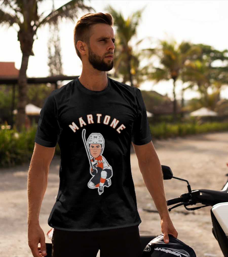 Martone 94 Hockey Player Cartoon T-Shirt