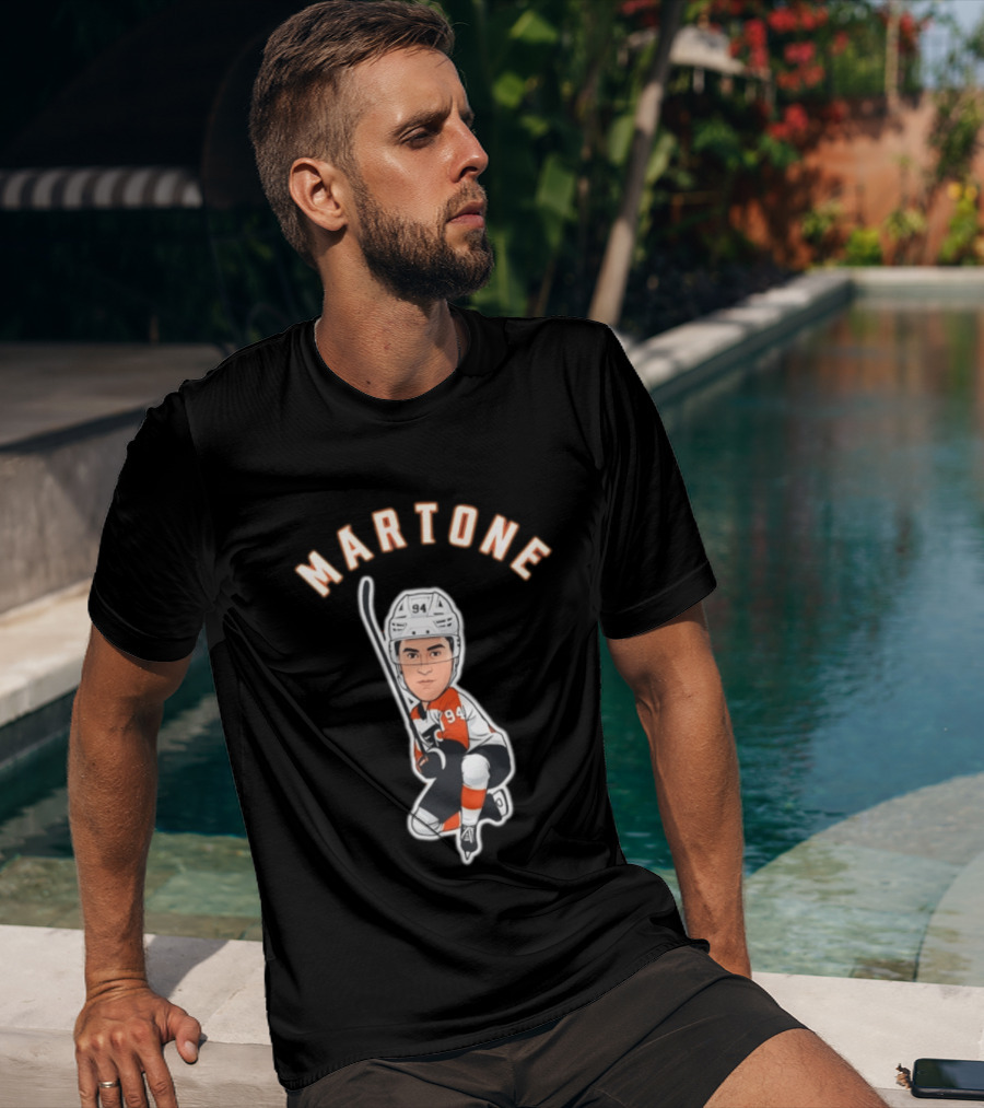 Martone 94 Hockey Player Cartoon T-Shirt