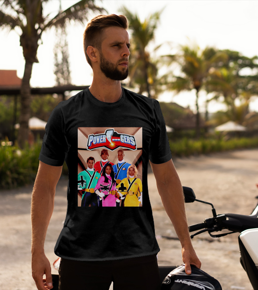 Power Rangers Samurai Team Red Green Pink Yellow Blue Characters T-Shirt