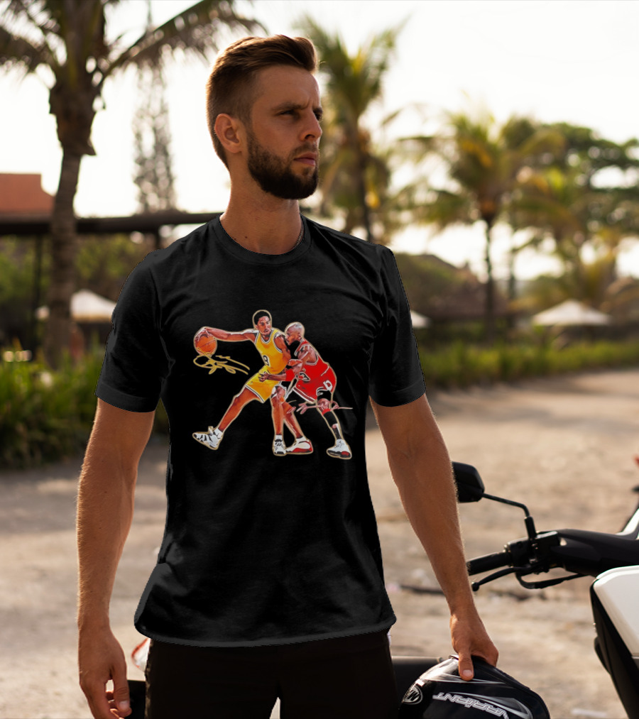 Kobe Bryant And Michael Jordan Iconic Basketball Showdown T-Shirt