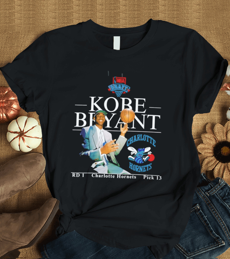 Kobe Bryant Charlotte Hornets RD 1 Pick 13 T-Shirt