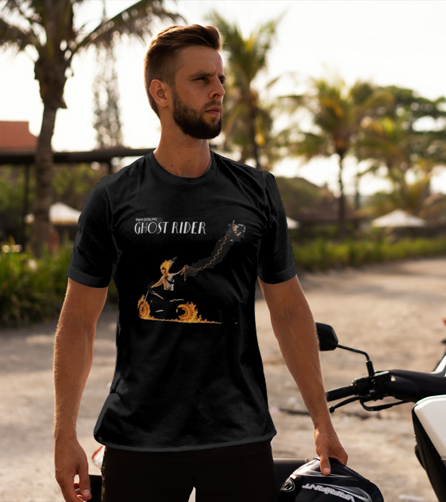 Ryan Gosling Ghost Rider Fiery Chain Journey T-Shirt