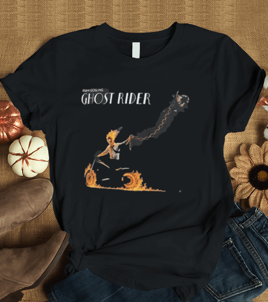 Ryan Gosling Ghost Rider Fiery Chain Journey T-Shirt