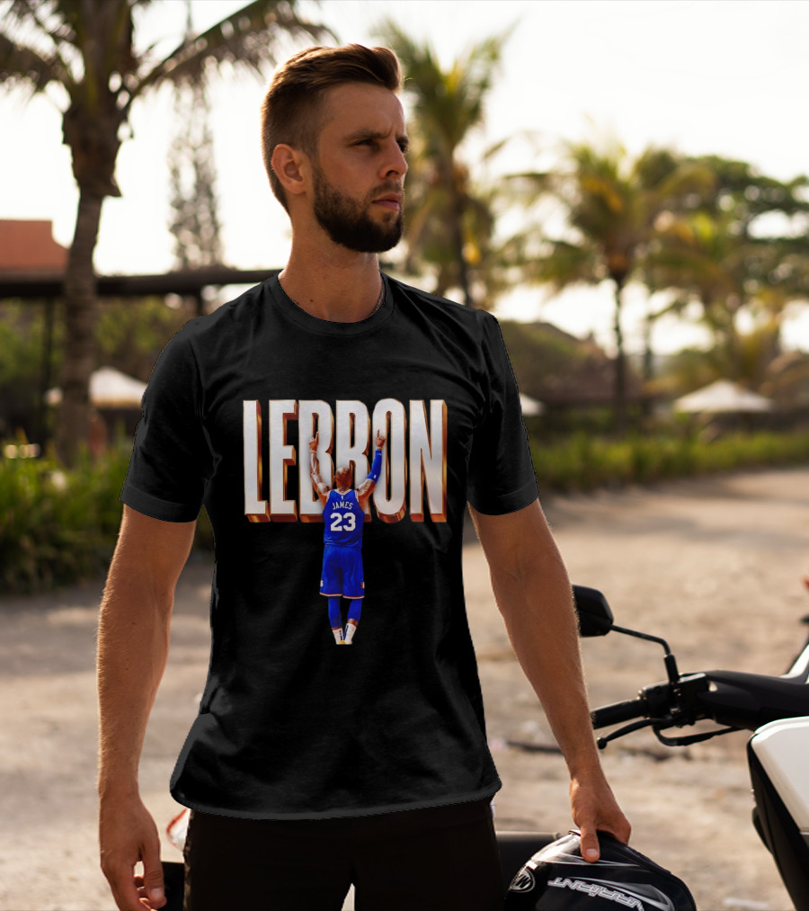 LeBron James 23 Philadelphia 76ers Gold Letter Jersey T-Shirt