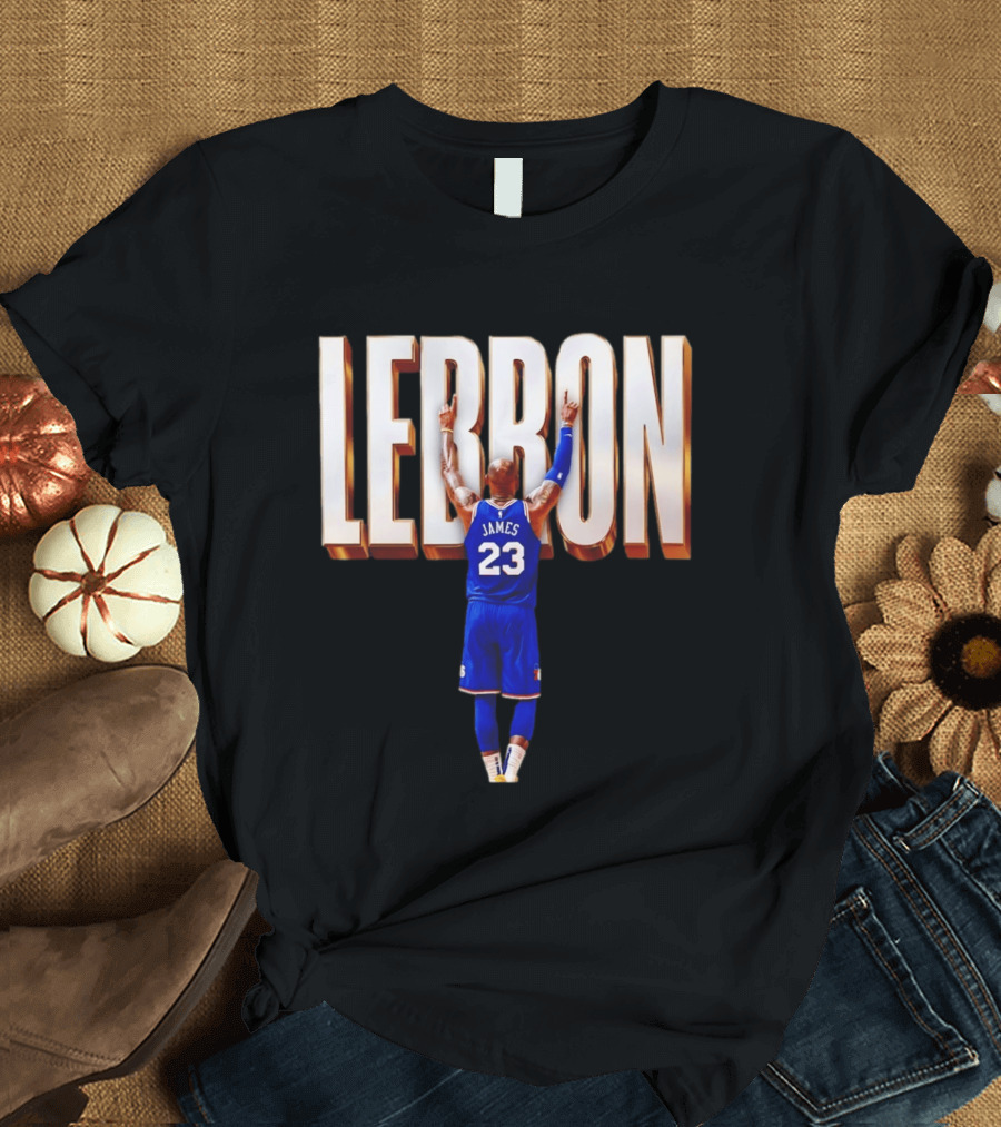LeBron James 23 Philadelphia 76ers Gold Letter Jersey T-Shirt