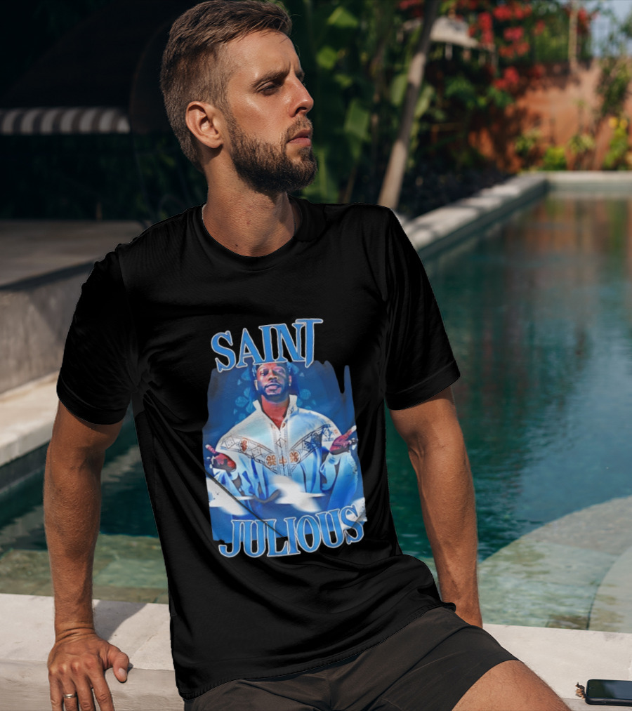 Saint Julios Majestic Icon In White Robe T-Shirt