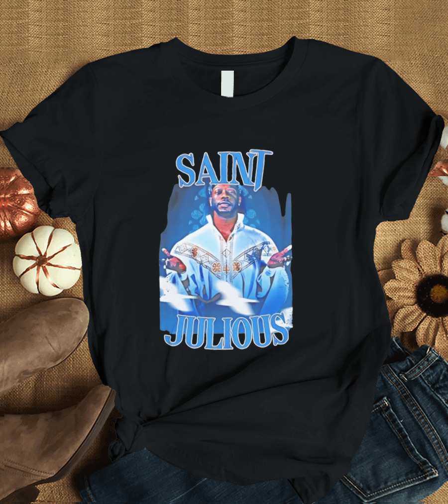 Saint Julios Majestic Icon In White Robe T-Shirt