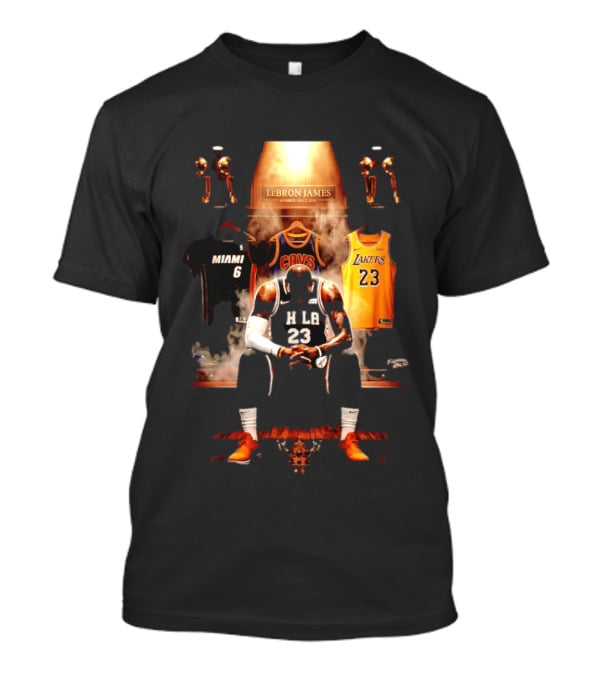 LeBron James Miami Cavaliers Lakers Number 23 MVP Champion Career Highlights T-Shirt