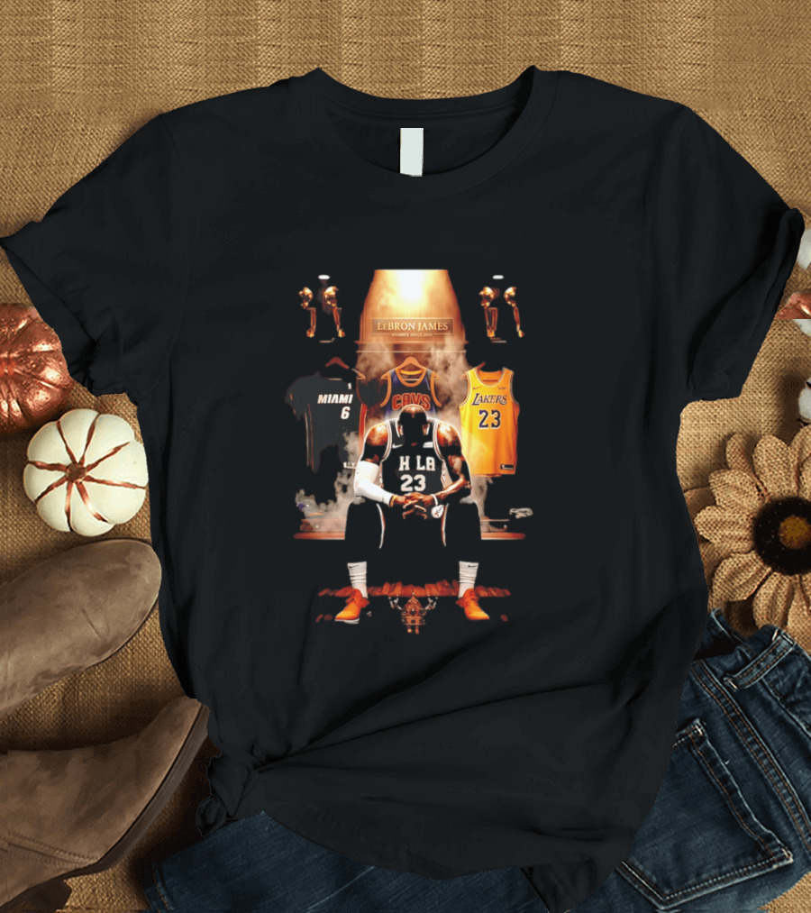 LeBron James Miami Cavaliers Lakers Number 23 MVP Champion Career Highlights T-Shirt