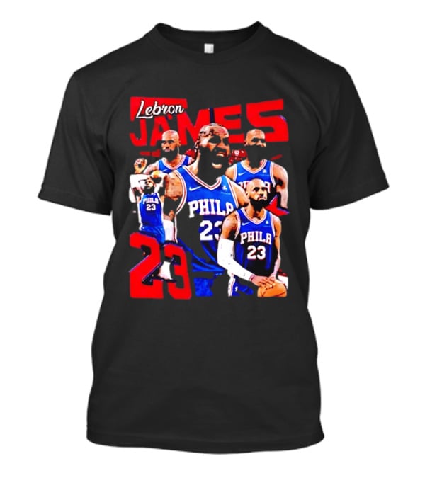 LeBron James No 23 Philadelphia 76ers Collage Legends T-Shirt
