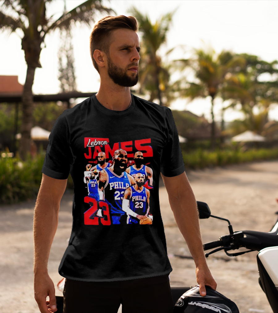 LeBron James No 23 Philadelphia 76ers Collage Legends T-Shirt