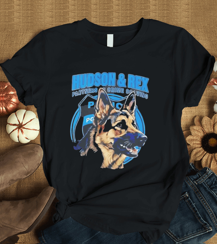 Hudson & Rex German Shepherd Partners In Crime Solving Police T-Shirt