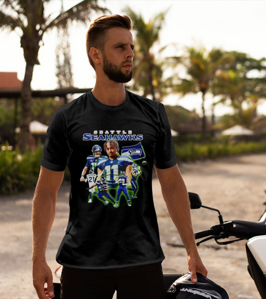 Seattle Seahawks Witherspoon 21 14 11 99 Player Collage T-Shirt