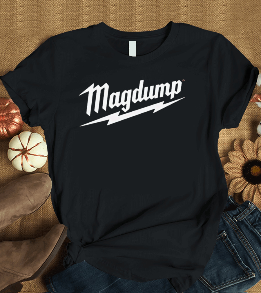 Magdump Shooting Firearms Tactical Gun Culture Lightning Bolt T-Shirt