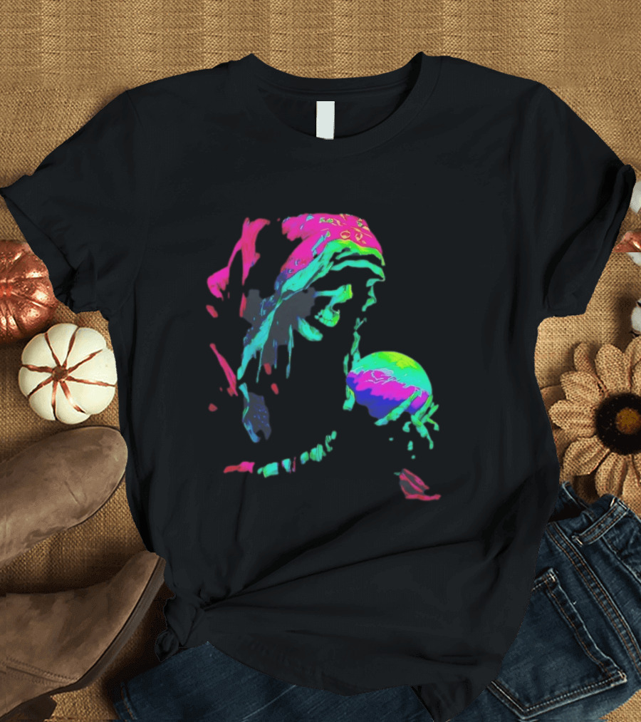 Skeleton The Prophet Psychedelic Vivid Colors Alışveriş Yap T-Shirt