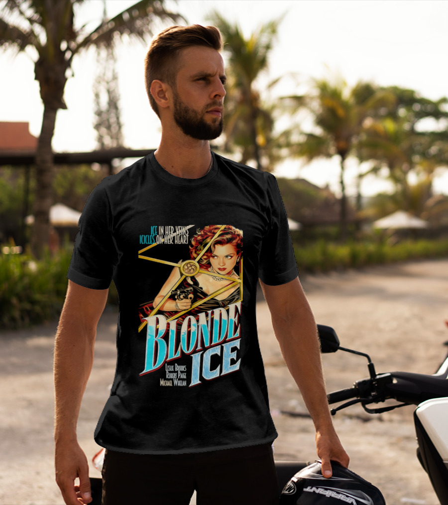 Ice In Her Veins Icicles On Her Heart Blonde Ice Leslie Brooks Robert Paige Michael Whelan T-Shirt