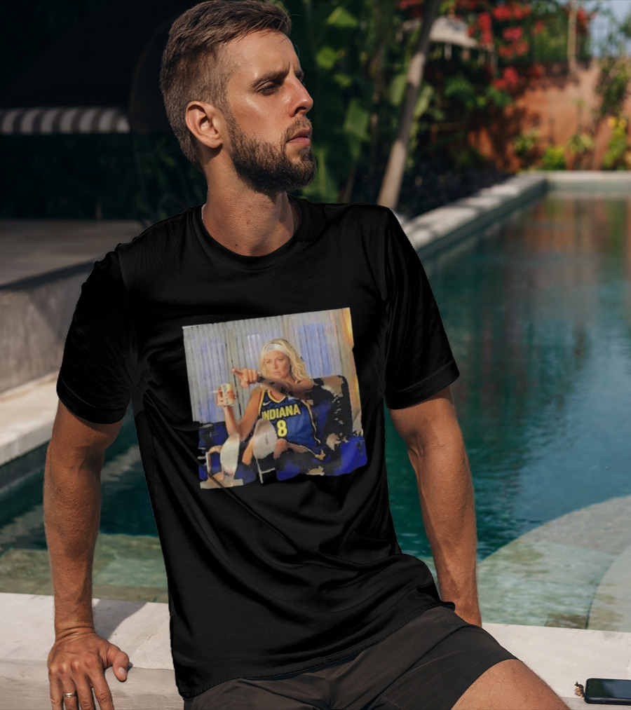 Sophie Cunningham Indiana Number 8 Rick Dalton Leonardo DiCaprio Pointing Scene T-Shirt