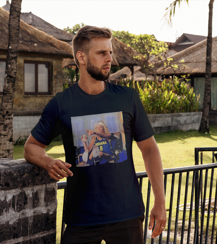 Sophie Cunningham Indiana Number 8 Rick Dalton Leonardo DiCaprio Pointing Scene T-Shirt