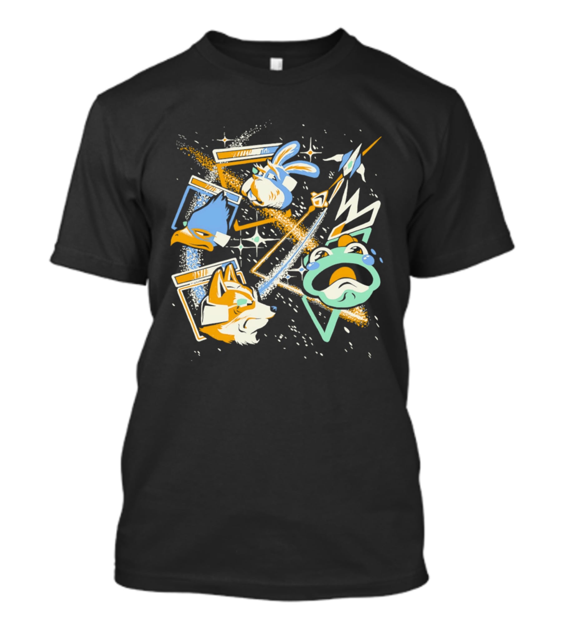 Star Fox Slippy Toad Peppy Hare Falco Lombardi Retro Game Characters T-Shirt
