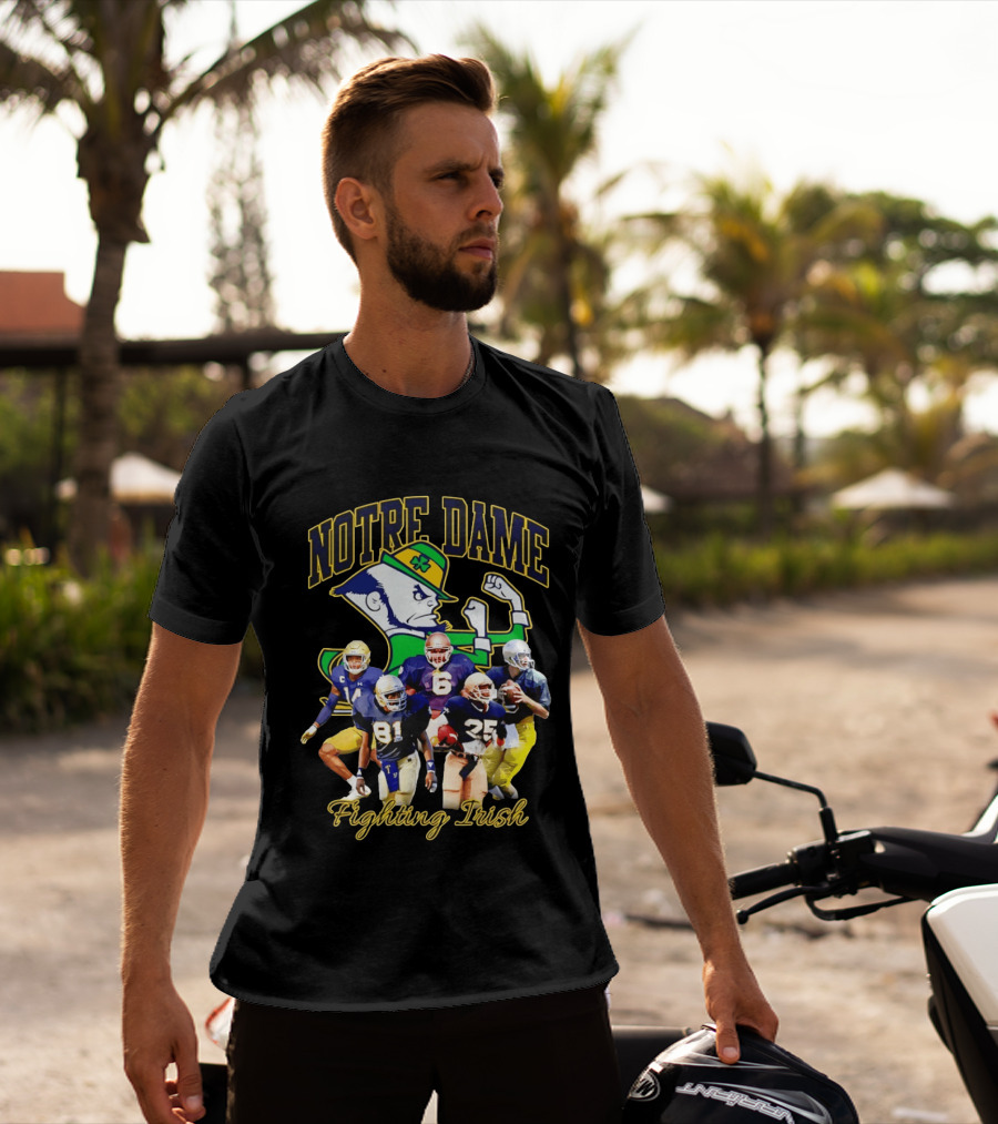 Notre Dame Fighting Irish Football Players Collage T-Shirt