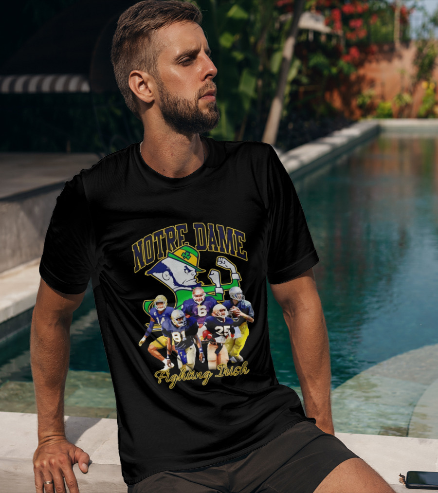 Notre Dame Fighting Irish Football Players Collage T-Shirt