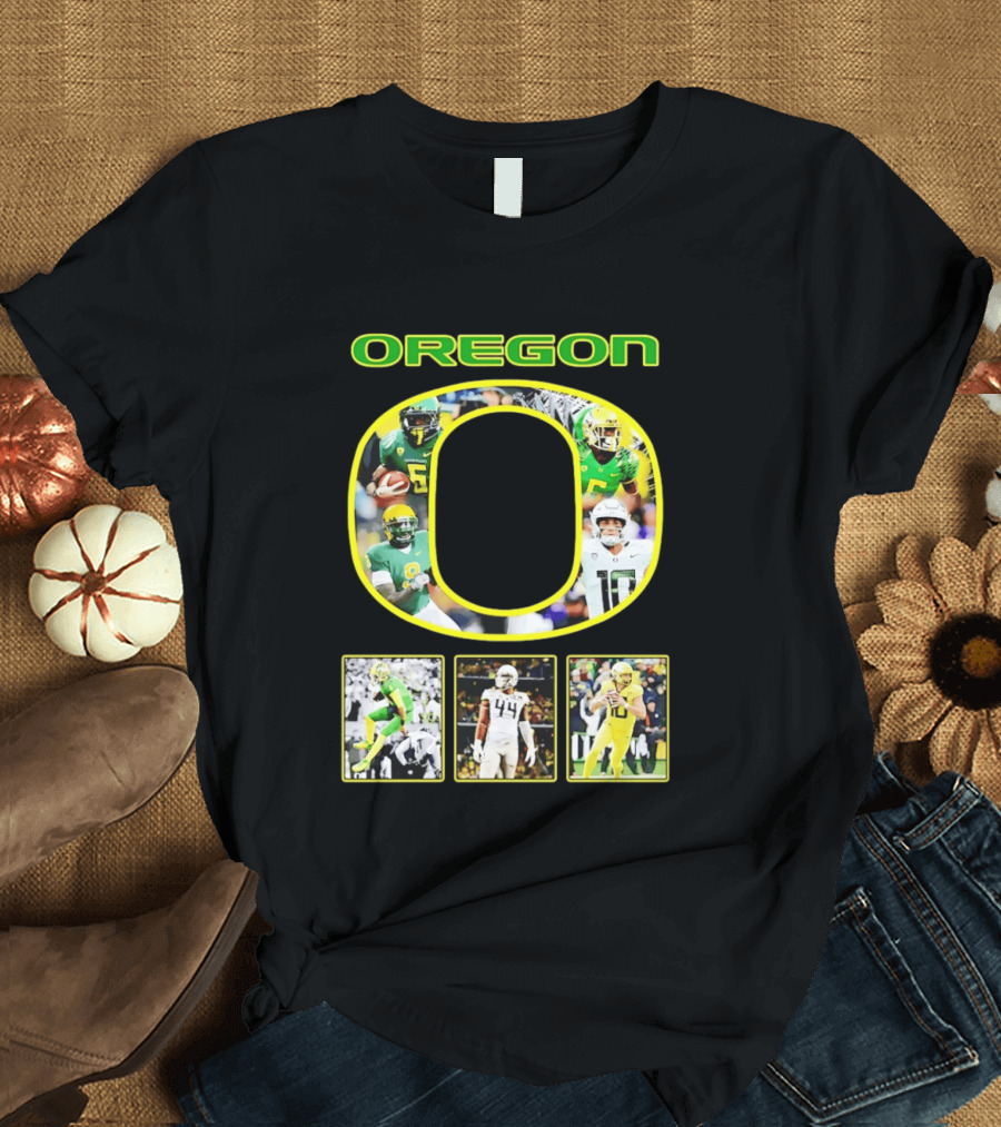 Oregon Ducks Football Players Collage NCAA Team Spirit T-Shirt