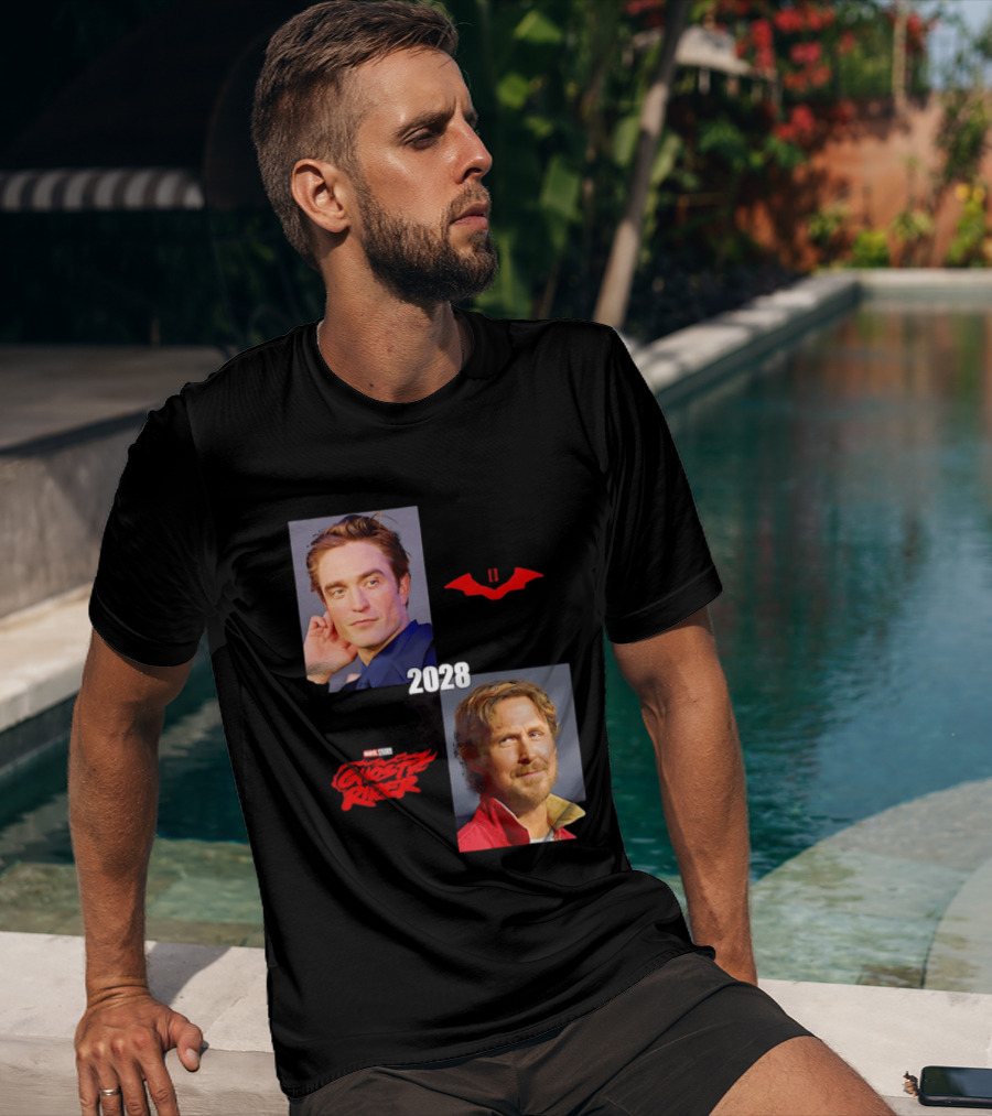The Batman 2 2028 Marvel Studios Ghost Rider Robert Pattinson Ryan Gosling T-Shirt