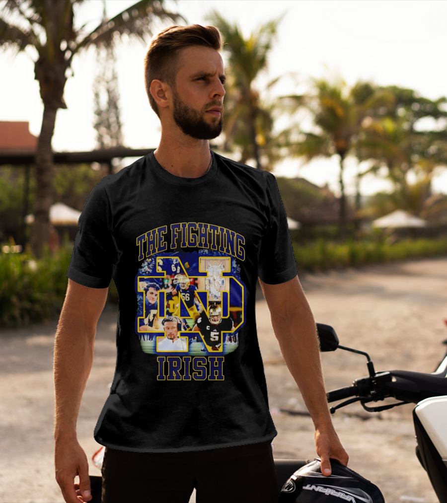 The Fighting Irish Notre Dame Collage With Marcus Freeman Players T-Shirt