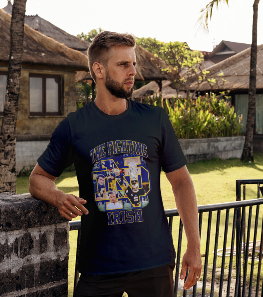 The Fighting Irish Notre Dame Collage With Marcus Freeman Players T-Shirt