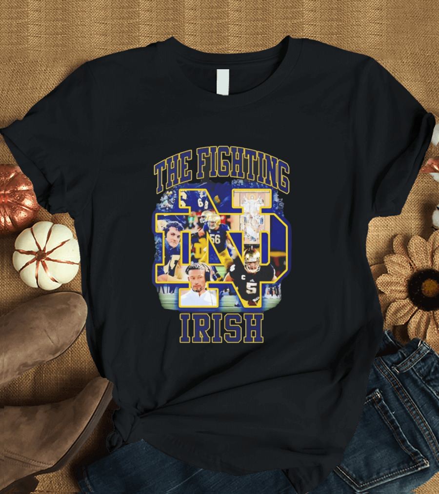 The Fighting Irish Notre Dame Collage With Marcus Freeman Players T-Shirt