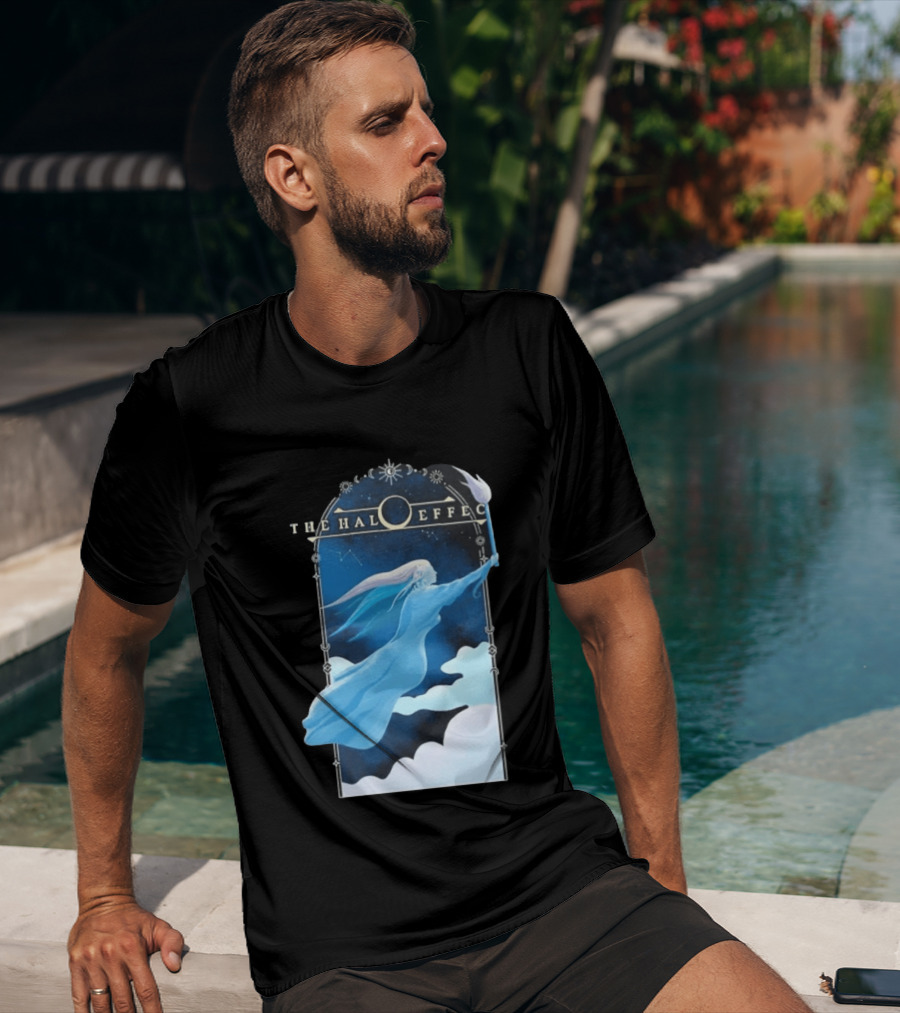 The Halo Effect Blue Lady Ethereal Night Sky Celestial T-Shirt
